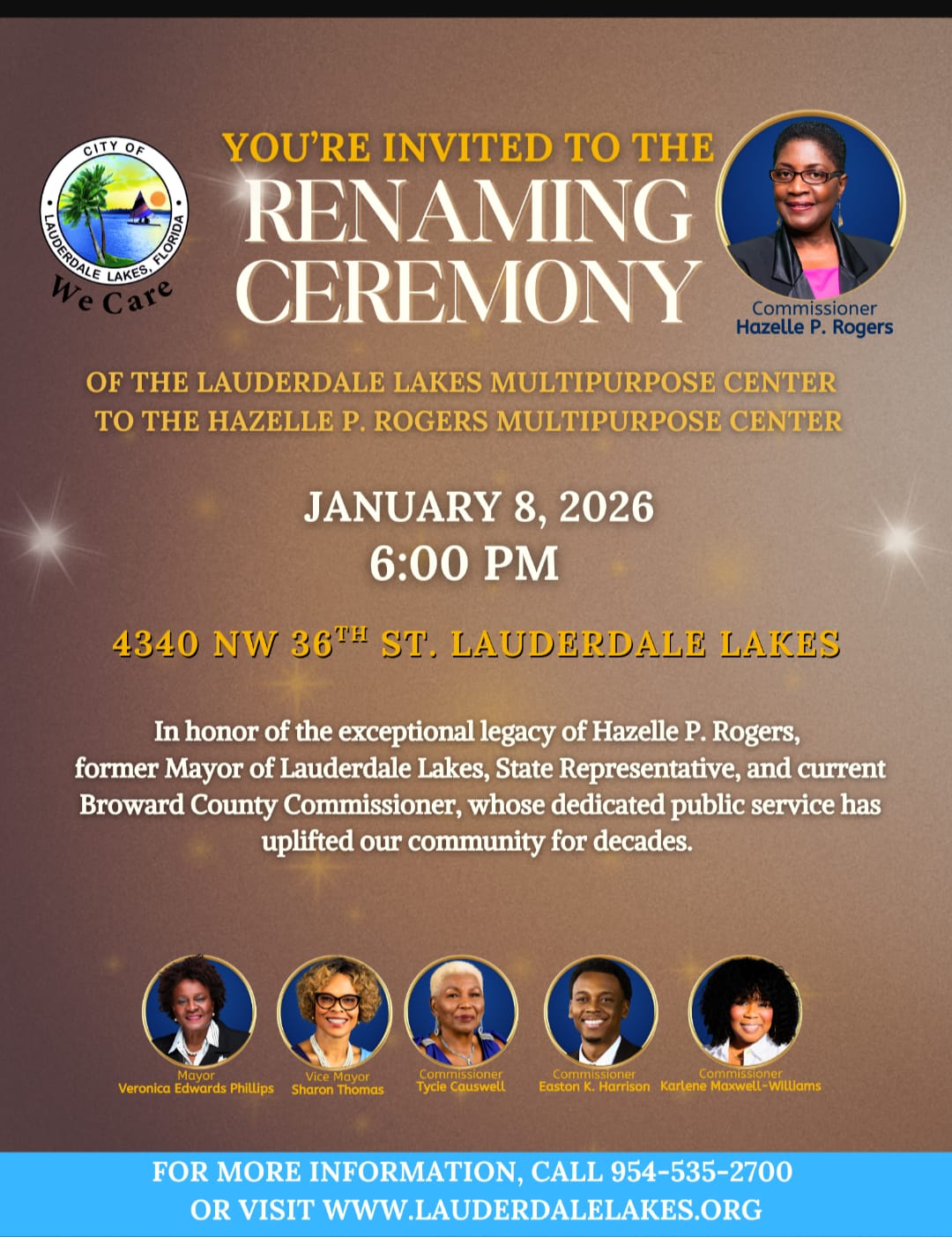 A Public-Service Legacy Honored in Lauderdale Lakes